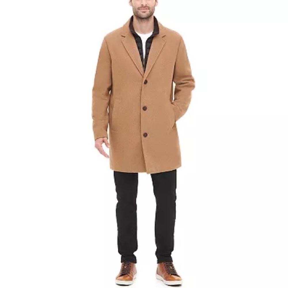 Men's Dockers® Midweight Wool-Blend Topcoat with Quilted Bib